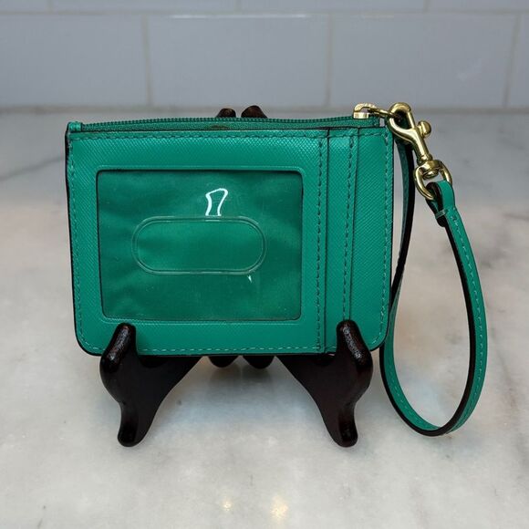 Coach Saffiano Leather Card Holder Key Chain Wallet - Picture 5 of 16